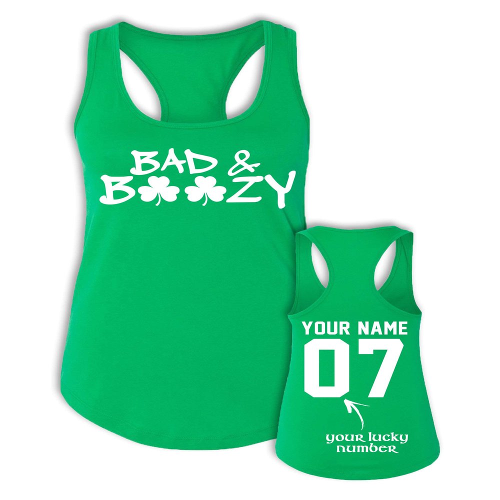 Bad and Boozy Tank Top - St Patricks Day Shirt Women Funny - Saint Paddys Apparel