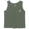 0153. Good Vibe Society Bones Hand Shaka Cool Vintage Graphic Men's Fitted Tank Top (Olive, X-Large) view 2