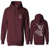 0153. Good Vibe Society Bones Hand Shaka Cool Vintage Graphic Sweatshirt Pullover Hoodie (Maroon, Small) view 1