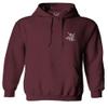 0153. Good Vibe Society Bones Hand Shaka Cool Vintage Graphic Sweatshirt Pullover Hoodie (Maroon, Small) view 2