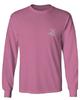 0153. Good Vibe Society Bones Hand Shaka Cool Vintage Graphic Men's Long Sleeve t Shirt (Pink Medium) view 2
