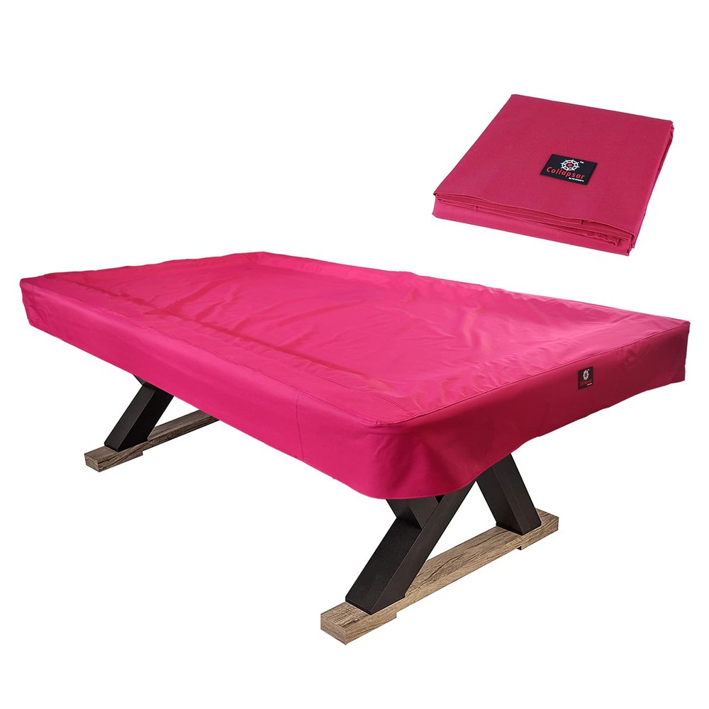7/8/9FT Heavy Duty 600D Polyester Canvas Billiard Pool Table Cover(7 Colors Available) (Wine Red, 7-Foot)