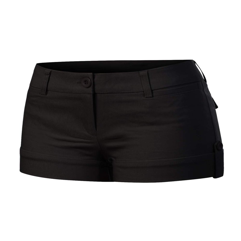 Design by Olivia Women's Body Enhancing Comfort Modern City Cuffed Short with Pockets Black L