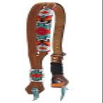 Showman Argentina Cow Leather Split Ear Headstall w/Aztec Beaded Design