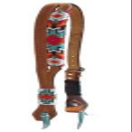 Showman Argentina Cow Leather Split Ear Headstall w/Aztec Beaded Design