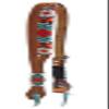 Showman Argentina Cow Leather Split Ear Headstall w/Aztec Beaded Design view 1