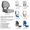 Oceansouth Sirocco Folding Moulded Boat Seat 7 Colors Marine Boat Fishing (Grey/White) view 1