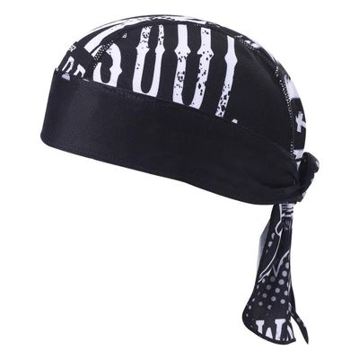 HEROBIKER Sweat Wicking Skull Cap Beanie Bandana Helmet Liner Outdoor Running Adjustable (Black 1)
