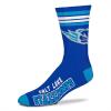 For Bare Feet AAF Football Men's 4 Stripe Deuce Crew Socks (Salt Lake City Stallions, Large (10-13)) view 1