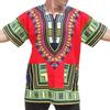 RaanPahMuang Traditional African Dashiki Shirt in Light Thin Grade Batik Cotton, 4X-Large, Red view 1