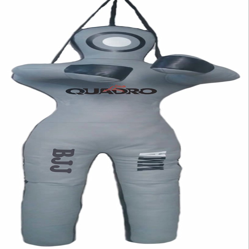 SRHides MMA Martial Arts Grappling Dummy Jiu Jitsu Punching Bag with Hanging Strap Gray - 70 inches