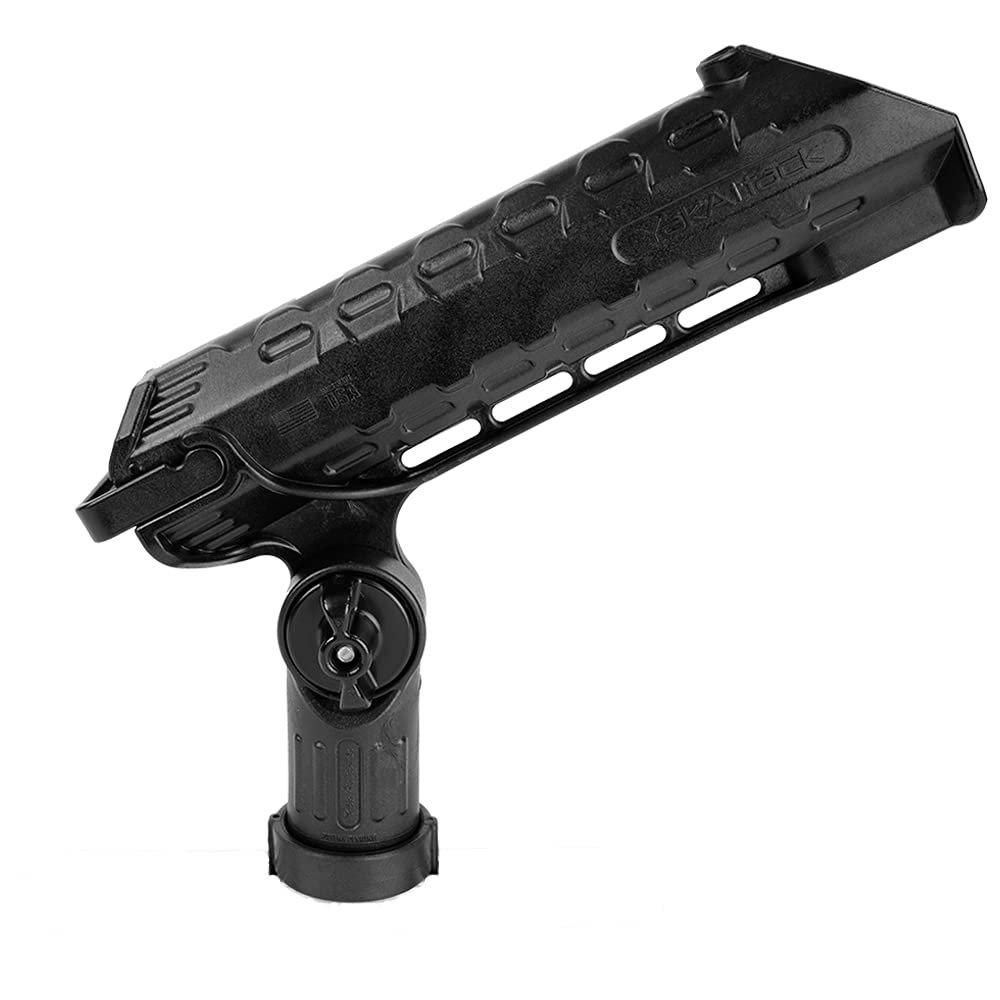 YakAttack AR Tube Rod Holder with LockNLoad Track Mount | Spinning & Casting Rod Compatible | Marine Grade Polymer | Fishing Kayak Track Mount Accessories | Made in The USA