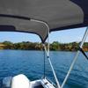 Oceansouth 3 Bow Bimini Top 6ft Length. Bows Frame Sun Shade Boat Waterproof Cover Boot Storage Strap Giant Bow Large Big Fishing (Blue, 79"-84") view 4