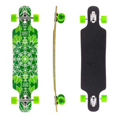 Mindless Sanke Ill Green | 39 Drop Through Longboard 8 Ply Maple Low Centre of Gravity W 7 DT Trucks for Greater Stability | 70mm 80A Soft Wheels Fast Responsive | Downhill Style City Cruiser