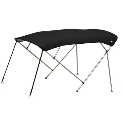 Oceansouth 4 Bow Bimini Top Premium Range 8ft Length (Black, Bimini TOP 8ft 4 Bow 90"-96") Bows Frame Sun Shade Boat Waterproof Cover Boot Storage Strap Large Bow Big Fishing Pole Covers Beach
