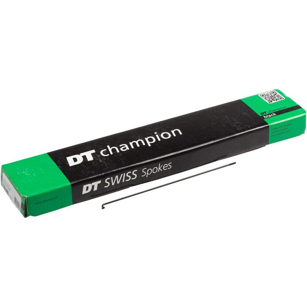 DT Swiss Champion Spoke: 2.0mm 187mm J-Bend Black Box of 100
