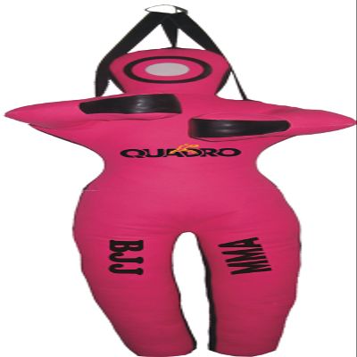 SRHides-MMA Martial Arts Grappling Dummy Jiu Jitsu Punching Bag Pink with Hanging Strap - 59 inches