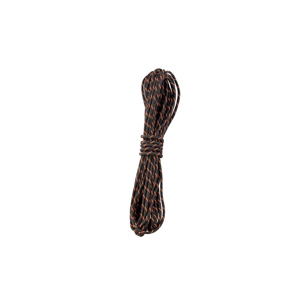YakAttack 550 Paracord with Reflective Tracer 35 ft | Black/Orange Nylon Rope for Anchor Trolleys, Camping, Survival | High Visibility Cord | Made in USA