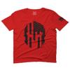 0146. Military Patriotic Molon Labe Spartan Helmet American Flag for Men T Shirt (Red, 2X-Large) view 1