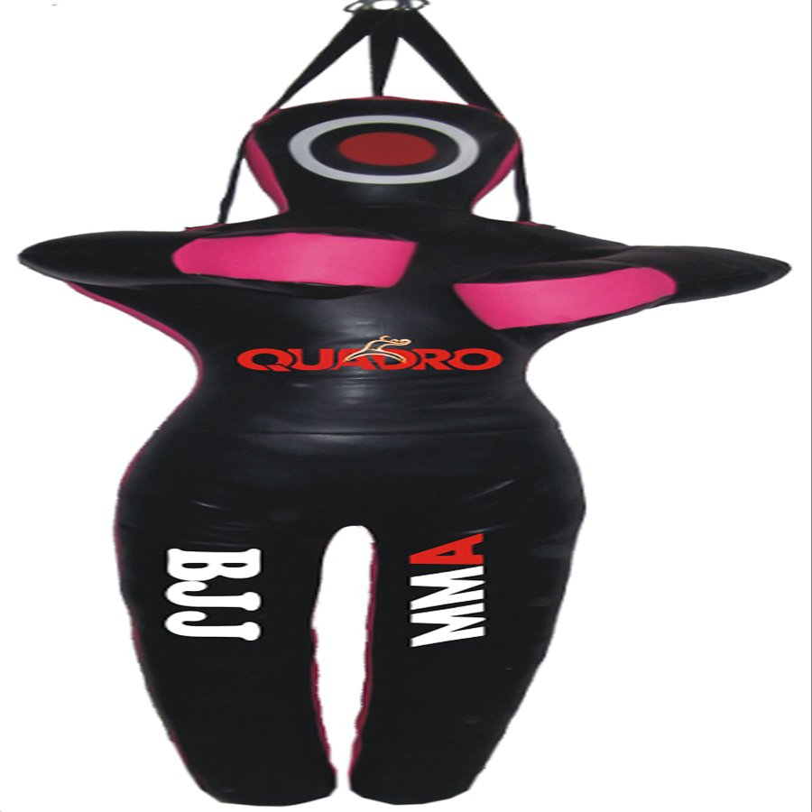 SRHides-MMA Martial Arts Grappling Dummy Jiu Jitsu Punching Bag Black with Hanging Strap - 59 inches