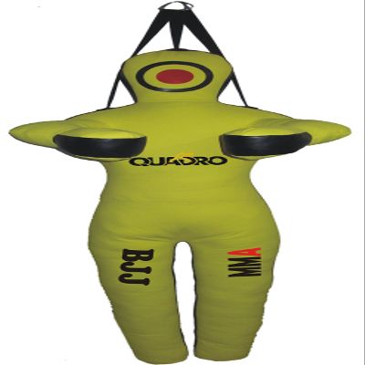 SRHides MMA Martial Arts Grappling Dummy Jiu Jitsu Punching Bag Yellow with Hanging Strap - 48 inches