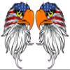 Eagle Head American Flag v4 Decal Pairs Comes in 5 Sizes (10" x 9") view 1