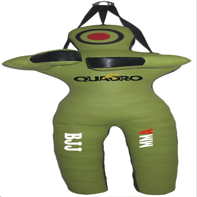 SRHides MMA Martial Arts Grappling Dummy Jiu Jitsu Punching Bag Green with Hanging Strap - 70 inches