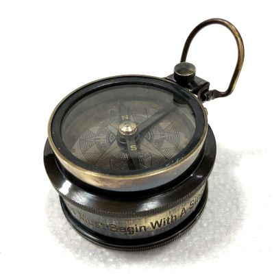 Antique Nautical Measuring Tape Pocket Compass 2.5" Brass Navigation Pocket Solid Brass Compass