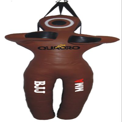 SRHides-MMA Martial Arts Grappling Dummy Jiu Jitsu Punching Bag Brown with Hanging Strap - 70 inches