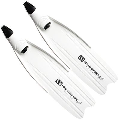 Hammerhead Spearguns Kaudal Fins, Complete Pair, White/White, Large (10-11)