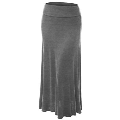 MBJ WB670 Womens Fold-Over Maxi Skirt S HDG