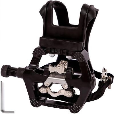 YBEKI Pro-Grade SPD Spin Bike Pedals and Straps/Toe Clip for Indoor Exercise Cycling & Spin Peloton/Schwinn/Sunny/Bikes Compatible, 9/16" Axle with Sealed Bearings + 12-Month Warranty
