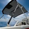 Oceansouth 3 Bow Bimini Top 6ft Length. Bows Frame Sun Shade Boat Waterproof Cover Boot Storage Strap Giant Bow Large Big Fishing (Black, 61"-66") view 4
