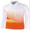BCPOLO Polo Shirt Long Sleeves Performance Print Athletic Dri Fit Polo Shirt Orange-L (Asia-2XL) view 1