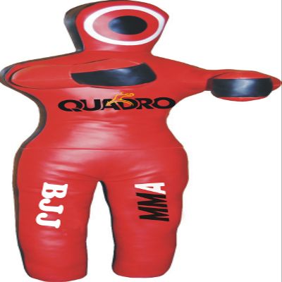 SRHides-MMA Martial Arts Standing Position Grappling Dummy Red Jiu Jitsu Punching Bag Red - 59 inches