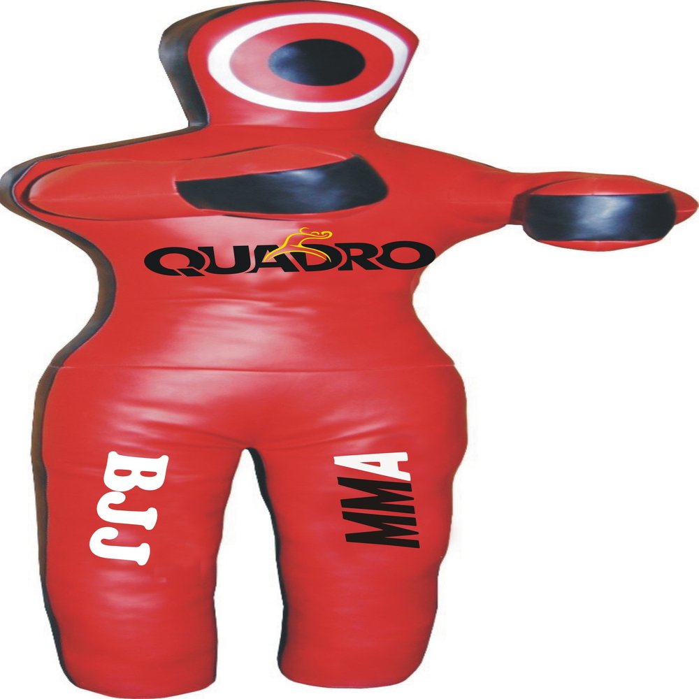 SRHides-MMA Martial Arts Standing Position Grappling Dummy Red Jiu Jitsu Punching Bag Red - 59 inches