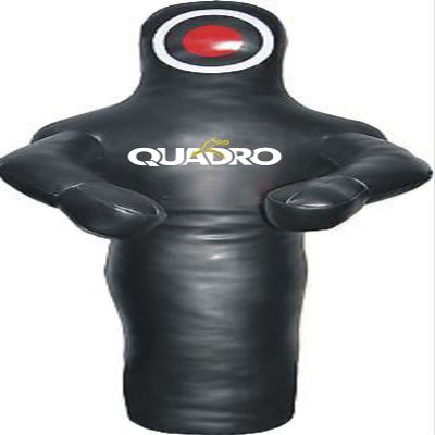 SRHides MMA Grappling Dummy Jiu Jitsu Round Punching Bag with Arms Black - 59 inches