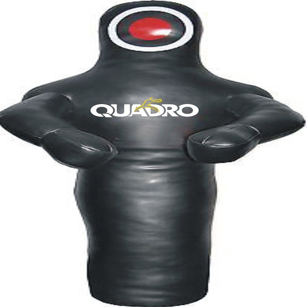 SRHides MMA Grappling Dummy Jiu Jitsu Round Punching Bag with Arms Black - 59 inches