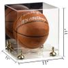 Better Display Cases Basketball Holder Clear Full Size Acrylic Display Case with Gold Risers ,Clear Two Tiered Base ,Mirror back11 L x 11" W x 11" H (A001-GR) view 2