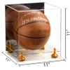 Better Display Cases Basketball Holder Clear Full Size Acrylic Display Case with Orange Risers ,Clear Two Tiered Base ,Mirror Back 11" L x 11" W x 11" H (A001-OR) view 2