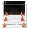 Better Display Cases Basketball Holder Clear Full Size Acrylic Display Case with Orange Risers ,Clear Two Tiered Base ,Mirror Back 11" L x 11" W x 11" H (A001-OR) view 3