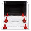 Better Display Cases Basketball Holder Clear Full Size Acrylic Display Case with Red Risers ,Clear Two Tiered Base ,Mirror Back 11" L x 11" W x 11" H (A001-RR) view 3