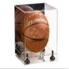 Better Display Cases Basketball Holder Clear Full Size Acrylic Display Case with Black Risers ,Clear Two Tiered Base ,Mirror back11 L x 11" W x 11" H (A001-BR) view 1