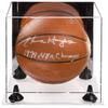 Better Display Cases Basketball Holder Clear Full Size Acrylic Display Case with Black Risers ,Clear Two Tiered Base ,Mirror back11 L x 11" W x 11" H (A001-BR) view 2
