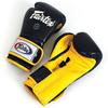 Fairtex Muay Thai Boxing Gloves BGV9 - Heavy Hitter Mexican Style Training & Sparring Gloves for Kick Boxing MMA K1 (Blue/Yellow, 10 oz) view 4