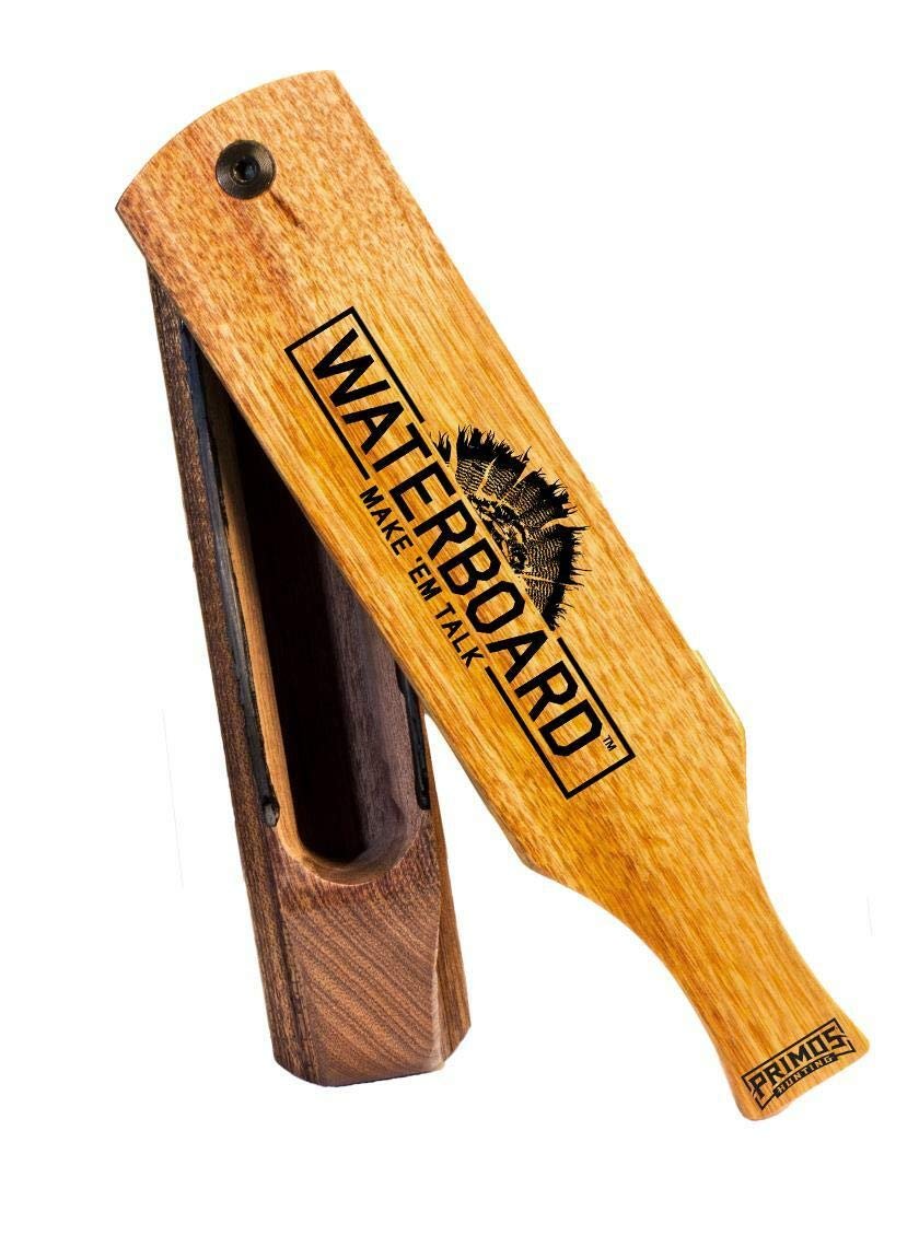 Primos Hunting Waterboard Wood Grain Turkey Box Call, Waterproof Turkey Call with Multiple Sounds PS257