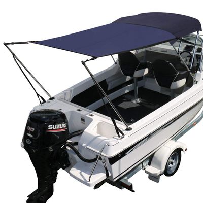 Oceansouth Bimini Extension Airflow Boat Shades (Blue, Length 5.5' x Width 5.5') top Extension Sun Shade Boat sail Covers Seats Tent Awning Hardware kit Bimini Accessories Canopy Waterproof