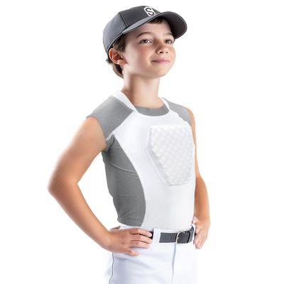 Sports Unlimited Diamond Shield Youth Baseball Chest Protector Shirt, Heart Guard Sternum Protection Padded Shirt, Softball Chest Protector Girls