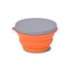 YYCC 1Pack 500ML Collapsible Silicone Bowl with Lid for Outdoor Camping,Travel, Hiking and Indoor Home Kitchen, Office, School Student, Microwave, Freezer, Food-Grade, Space-Saving (Orange, 500ML) view 3