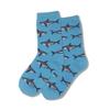 Hot Sox boys Animal Series Novelty Crew Casual Sock, Great White Shark (Aqua), Medium US view 1